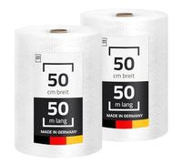 LOGIC PACK Rouleau Papier Bulle 50m x 50 cm - Protection Optimale Déménagement & Expédition - Film 2 Couches 50 Microns Résistant pour Objets Fragiles - Emballage Professionnel Antichoc