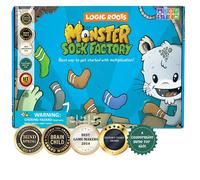 Logic Roots Monster Sock Factory Jeu de multiplication et de division - Jeu de soci t math matique amusant pour les 6-10 ans Jouet STEM facile