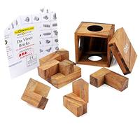 Logica Jeux Art. Les Briques de Da Vinci - Casse-Tête 3D en Bois Précieux - 100 Puzzles en 1 - Différentes Difficultés - Soma Cube - Collection Leonardo da Vinci