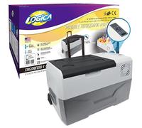 LOGICA Mini réfrigérateur portable 30 litres pour voiture, camion, bateau ou camping-car, doté d'un chargeur mural et d'un chargeur pour prise allume-cigare