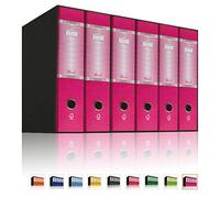 LogicaShop UBOX Reliures à anneaux A4 pour archives Office avec mécanisme à levier et étui (dos 8 cm, 6 pièces Commercial, violet)