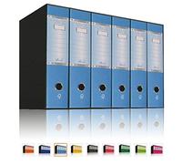 LogicaShop UBOX Reliures à anneaux A4 pour archives Office avec mécanisme à levier et étui (dos 8 cm, 6 pièces Commercial, bleu ciel)