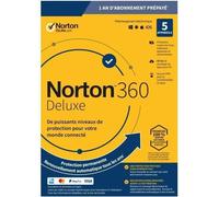 Logiciel Antivirus Symantec Norton 360 Deluxe 5 Appareils 50GO Version Boite FR