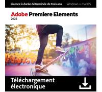 Logiciel de montage vidéo - Adobe - Premiere Elements 2025 - Licence 3 ans - Windows et macOS - IA intégrée