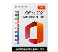 Logiciel - Microsoft - Office 2021 Professionnel Plus - 1 PC - Windows 10 & 11 - Clé à télécharger