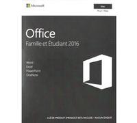 Logiciel Microsoft Office Famille et Etudiant 2016 pour Mac - 1 poste - Clé de produit