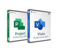 Logiciels - Microsoft - Visio + Project 2021 - Licence à vie - Téléchargement instantané - Windows 10