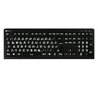 Logickeyboard Largeprint Astra 2 - Tastatur - Hintergrundbeleuchtet - Usb - Qwertz - Deutsch - Tastenschalter: ScissoR-Switch - Wei? Auf Schwarz (lkb
