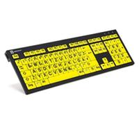 Logickeyboard XL Print NERO - Taille réelle (100%) - filaire - USB - QWERTZ - Schwarz - Gelb