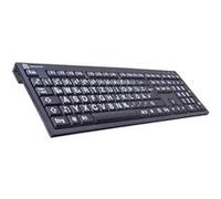 LogicKeyboard XL Print PC Slim Line NERO - Clavier - USB - Allemand - blanc sur noir - avec LogicLight
