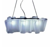 ARTEMIDE lampe à suspension LOGICO MINI 3 IN LINEA (Diffuseur couleur soie brillant - Verre soufflé, aluminium)