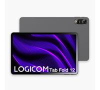 Logicom - Fold 12 - Tablette Android 15 - Folio Gartuit - 12 Pouces - 2K - 6 Go RAM - 128 Go + 512 Go - WiFi 6 - Octa-Core - USB C - Caméras 8MP et 5MP - Batterie 7000mAh - Gris