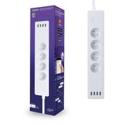 Logicom Home Strippy Multiprise connectée (Prise UE - 4 prises TERRE & 4 prises USB - alimentation 220/240V - Protection enfant
