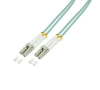 LogiLink - Cordon de raccordement - LC multi-mode (M) pour LC multi-mode (M) - 5 m - fibre optique - duplex - 50 / 125 microns - OM3 - sans halogène - turquoise