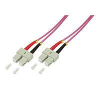 - Cordon de raccordement - SC multi-mode (M) pour SC multi-mode (M) - 2 m - fibre optique - duplex - 50 / 125 microns - OM4 - sans halogène - violet