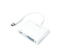 LogiLink 0.14m, 2xUSB-C/VGA Adaptateur Graphique USB 1920 x 1200 Pixels Blanc