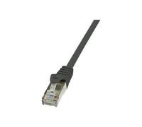 LogiLink CP1023S RJ45 Câble réseau, câble patch CAT 5e F/UTP 0.50 m noir avec cliquet d'encastrement