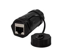 LogiLink 060676 Double prise IP68 RJ45 Cat.6A femelle avec passe-câble Noir