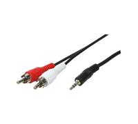 LogiLink 1x3.5mm - 2xRCA, 5m câble audio 3,5mm Noir