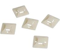 Logilink 2051106 Supports d'attaches de câble auto-adhésives 25mm x 25mm lot de 100, Ivoire