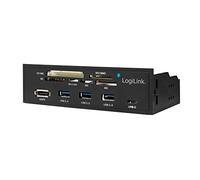 LogiLink Panneau multifonction UA0341 – 3 ports, lecteur de cartes USB 3.0, eSATA 5,25" Noir