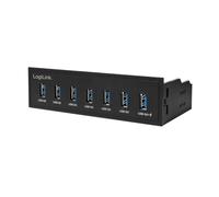 LogiLink USB 3.0 hub, 7-port 5.25" internal, with fast charging port - Concentrateur (hub) - 6 x SuperSpeed USB 3.0 + 1 x USB 3.0 SuperSpeed (charge)
