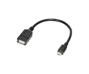 LogiLink AA0035 câble USB USB 2.0 0,2 m Micro-USB B USB A Noir