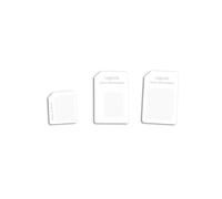 LogiLink AA0047 - Adaptateur SIM : Nano-SIM & Micro-SIM vers SIM Standard/Micro-SIM (x3) - Blanc - Dimensions Emballage : 73x2x127mm