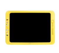 LogiLink AA0183 - Tableau d'écriture LCD 19" pour enfants avec dos lavable et support, lavable et réinscriptible, respectueux des yeux, jaune