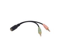 Logilink | Adaptateur audio | Femelle | Mini-phone stéréo 3,5 mm | Mini-phone 3,5 mm 4 broches | Noir | 0,15 m