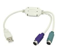 LogiLink Câble adaptateur USB 1.1 – 1x USB Type A mâle vers 2x PS/2 femelle – 15 cm