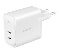 LogiLink Adaptateur de prise USB 2x USB-C PD blanc 40 watts