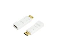 LogiLink Adaptateur DP vers HDMI CV0057 – 1x DP mâle/1x HDMI femelle, blanc, contacts dorés