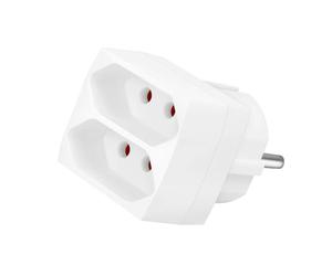 LogiLink Adaptateur pour Prises électriques 2 Prises Euro weiß