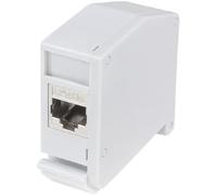 LogiLink Adaptateur Rail DIN avec raccord Cat.6A blindé 2 x RJ45 Femelle