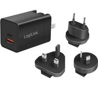 LogiLink Adaptateur USB de voyage USB-A & USB-C GaN-Technolgie noir