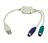 LogiLink USB 1.1 Câble de raccordement [1x USB 1.1 type A mâle - 2x PS/2 femelle] 15.00 cm