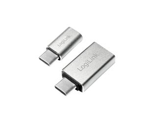 LogiLink AU0040 changeur de genre de câble USB 3.1 C USB 3.0 A, Micro USB 2.0 Aluminium