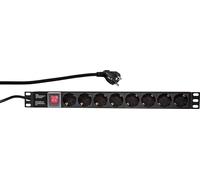 Logilink Bâti de prises 19" 8x avec interrupteur marche/arrêt