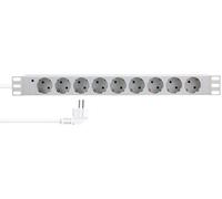 LogiLink Bâti de prises 19" 9x sans interrupteur gris