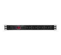 LogiLink Bâti de prises 19" pour appareils froids, 8x, noir
