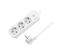 LOGILINK LPS244 - Bloc multiprise, 3 prises, 1,5 m, avec interrupteur, blanc