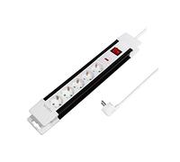 LogiLink Bloc multiprise LPS211 5 Prises avec Protection intégrée (Protection de Contact Accrue), 3 m Blanc/Noir