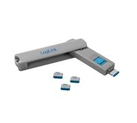 LogiLink Bloqueur de ports USB‑C AU0052, 1 clé et 4 serrures, Gris