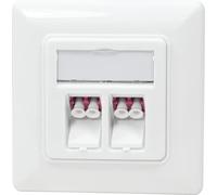 Logilink Boîte de jonction fibre optique NK4024, 2 adaptateurs LC Duplex, encastré, blanc
