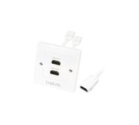 LogiLink Boîte de raccordement, 2 x HDMI - blindé - blanc