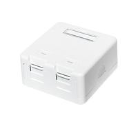 LogiLink Boîte de surface pour 2 modules Keystone, obturateurs de poussière, compatible Cat5/6, HDMI, USB, Cinch, blanc