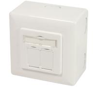 LogiLink Boîtier apparent et encastré Cat. 6A blanc pur