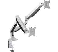 LogiLink BP0043 x2 Support de table pour écran 33,0 cm (13\ ) - 81,3 cm (32\ ) argent réglable en hauteur, inclinable, mobile