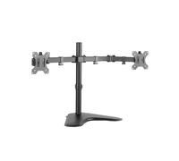 LogiLink BP0045 Support Bureau Double Écran 13"-32" (33-81.3cm) VESA 75/100mm, Charge Max 8kg, Acier Noir/Inox, Inclinaison +/-45°, Rotation 180°